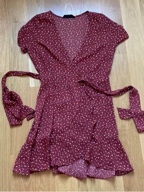 Audrey 3+1 Red Wrap Dress - Size Medium